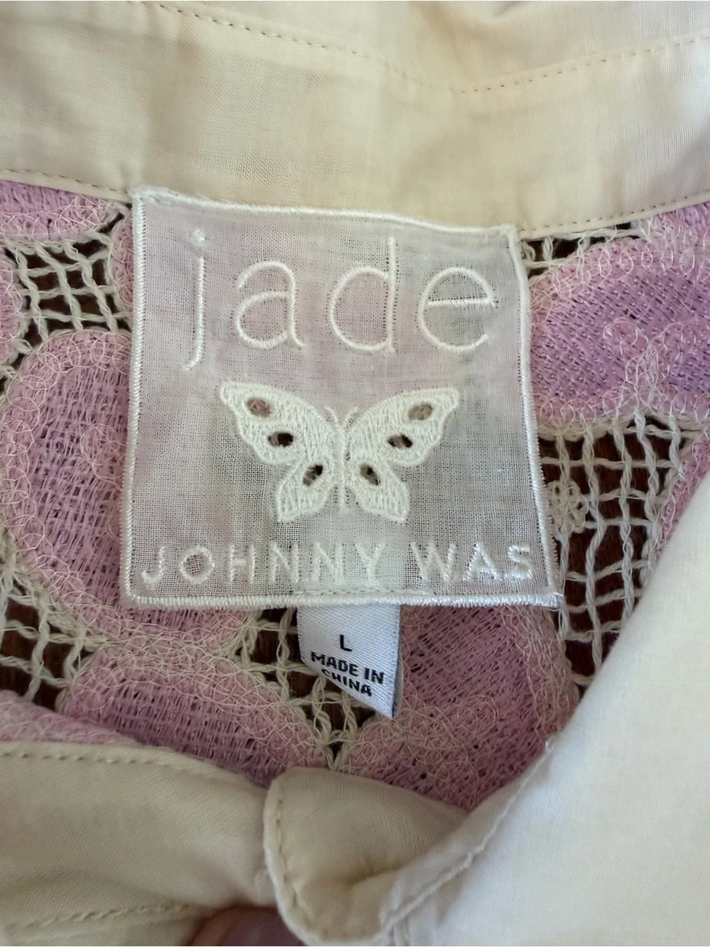 Johnny Was Billie Lace Button Down Shirt Johnny Was Jade size L - Picture 7 of 13